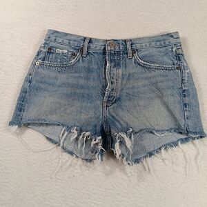 Agolde Parker Vintage Cut Off Short in Swapmeet Womens 27 Blue Denim Button Fly